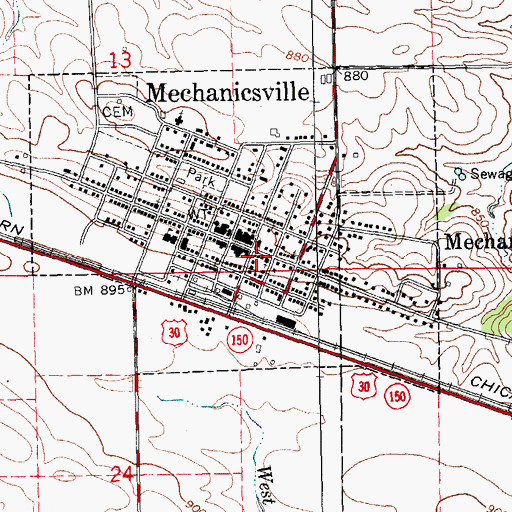 Topographic Map of United Methodist Church, IA