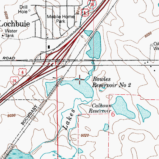 Topographic Map of Bowles Number 2 Dam, CO