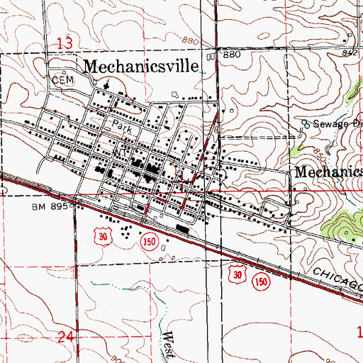 Topographic Map of Presbyterian Church, IA