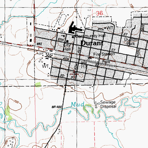 Topographic Map of Saint Pauls Episcopal Church, IA
