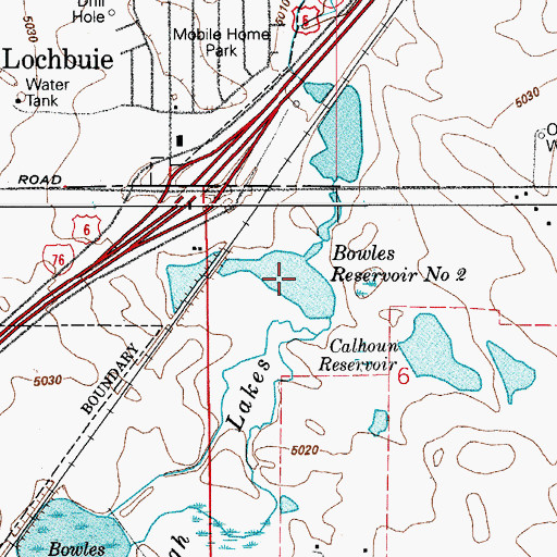 Topographic Map of Bowles Reservoir Number 2, CO