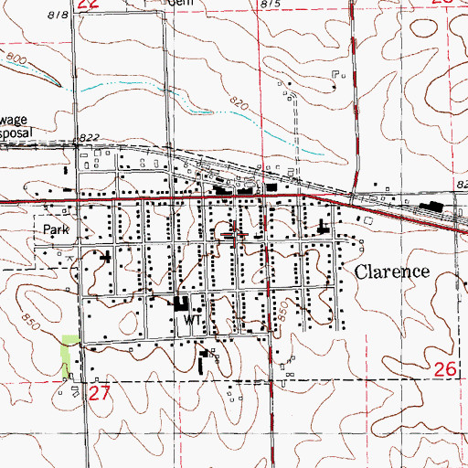 Topographic Map of Zybell Memorial Library, IA