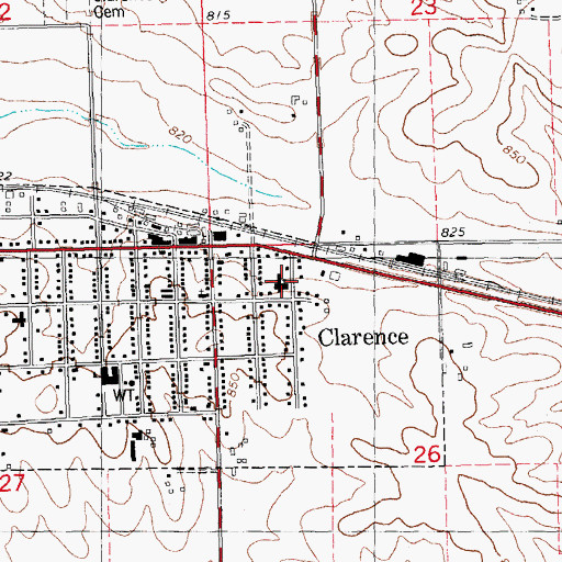 Topographic Map of Saint Johns United Church of Christ, IA