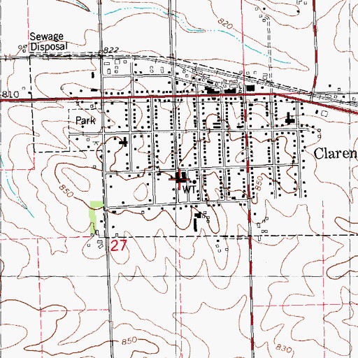 Topographic Map of North Cedar Middle School, IA