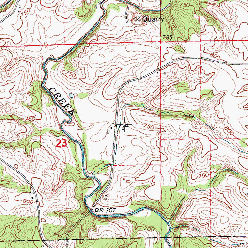 Topographic Map of Goodale Cemetery, IA