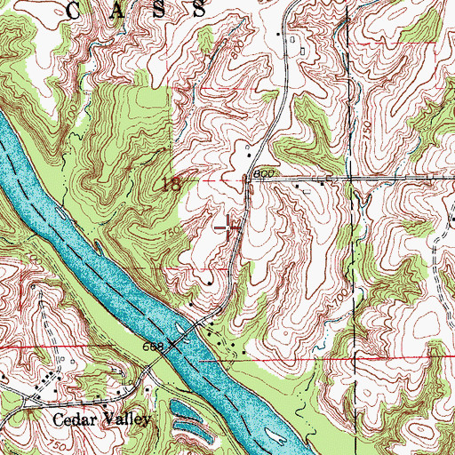 Topographic Map of Mathews Cemetery, IA
