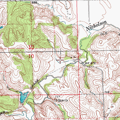 Topographic Map of Howard Cemetery, IA