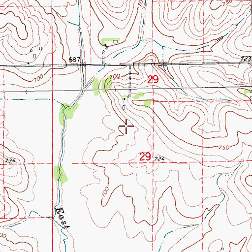 Topographic Map of Gray's Ford Cemetery, IA