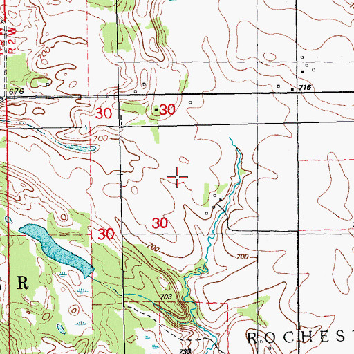 Topographic Map of Hebron Cemetery, IA