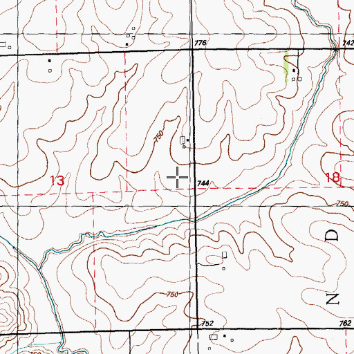 Topographic Map of Eureka Cemetery, IA