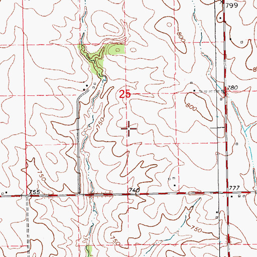 Topographic Map of Cass Cemetery, IA