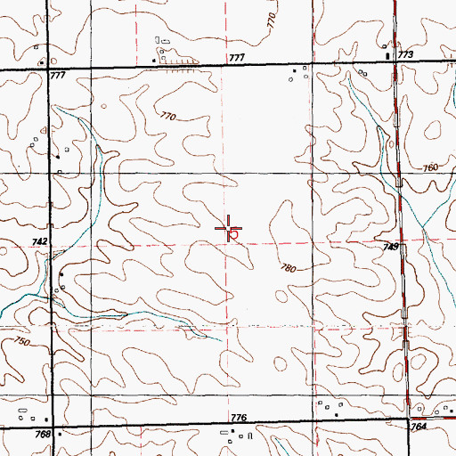 Topographic Map of Farmington Cemetery, IA