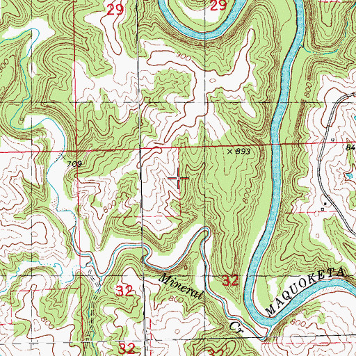Topographic Map of Griffin Estate Cemetery, IA