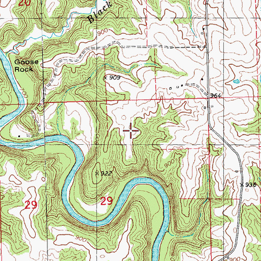 Topographic Map of English Cemetery, IA