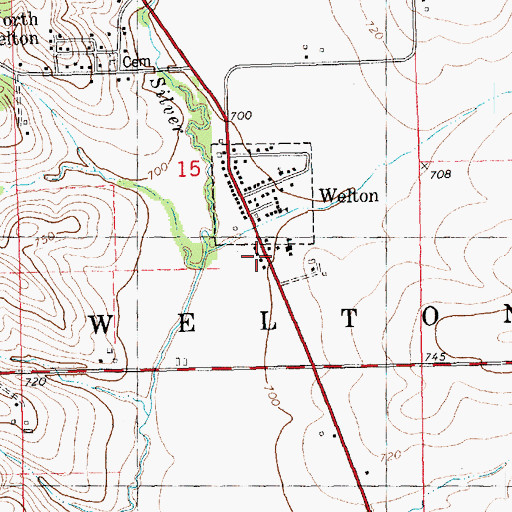 Topographic Map of Welton Fire and Rescue Department, IA