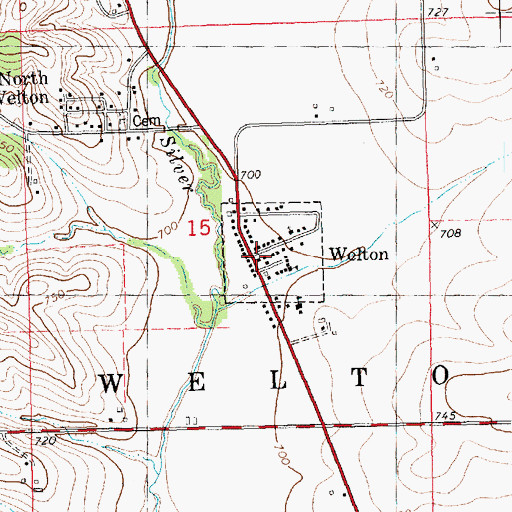 Topographic Map of Welton (historical), IA
