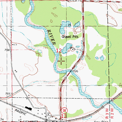 Topographic Map of Olin Recreation Area Access, IA