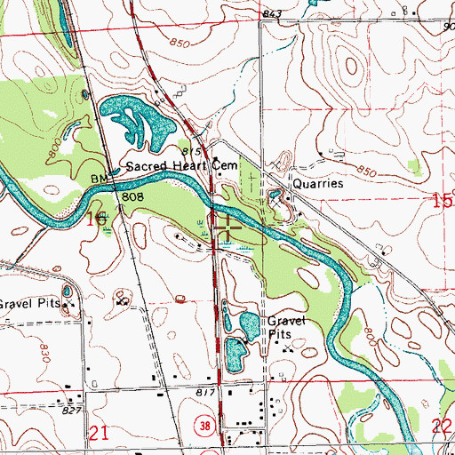 Topographic Map of Walnut Acres Campground, IA
