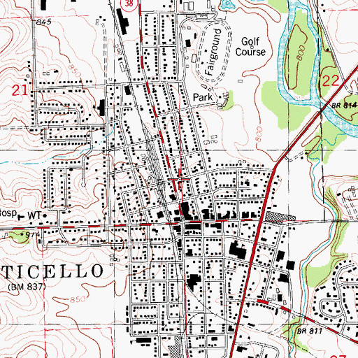 Topographic Map of Saint Matthews Lutheran Church, IA