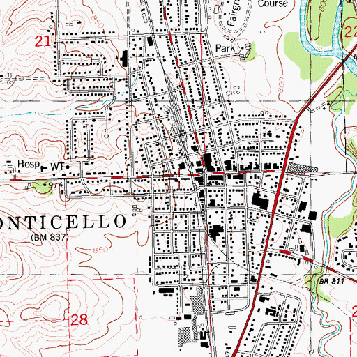 Topographic Map of First Presbyterian Church, IA