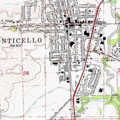 Topographic Map of Church of the Nazarene, IA