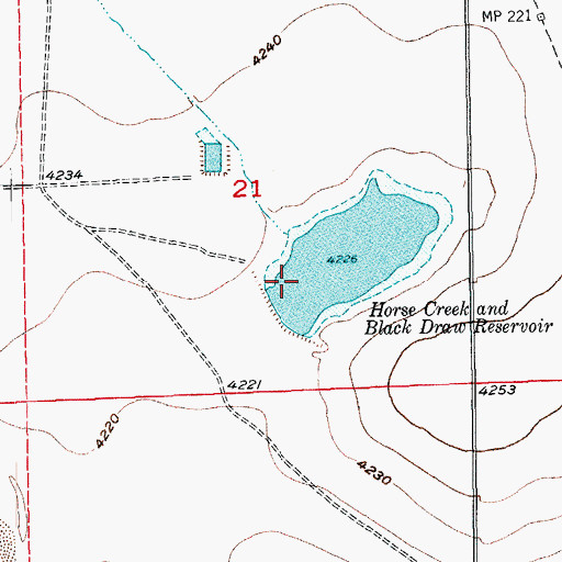 Topographic Map of Horse Creek and Black Draw Dam, CO