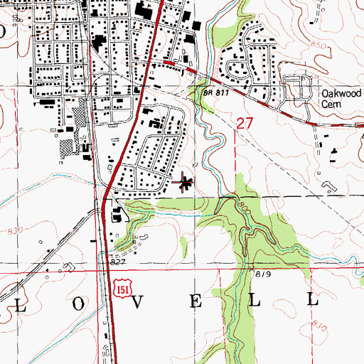 Topographic Map of Monticello Nursing and Rehabilitation Center, IA