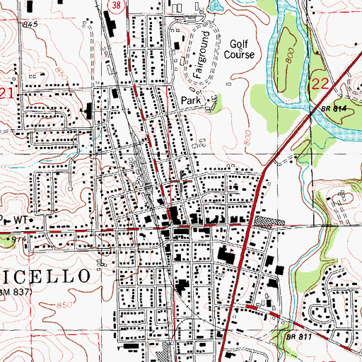 Topographic Map of Sacred Heart School, IA