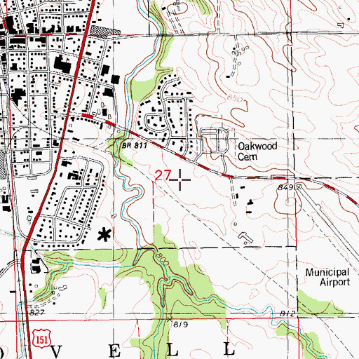Topographic Map of Monticello High School, IA