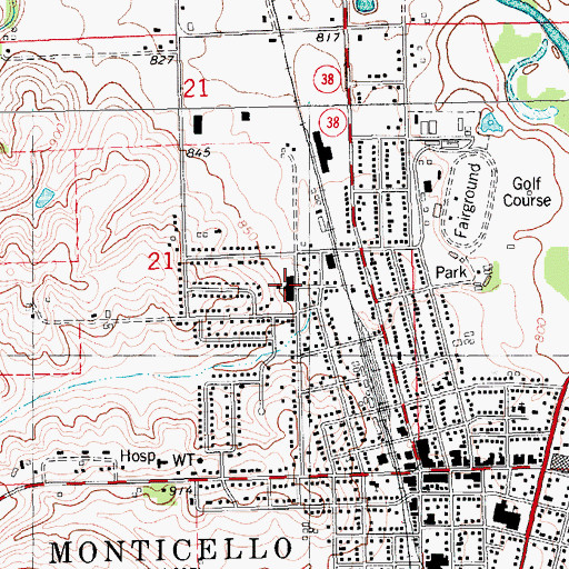 Topographic Map of Carpenter Elementary School, IA
