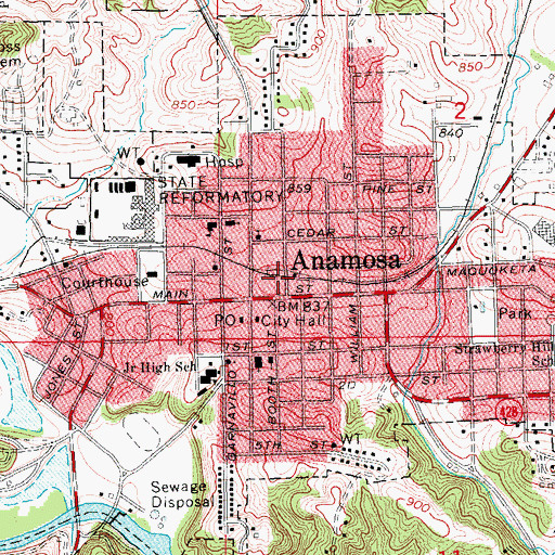 Topographic Map of National Motorcycle Museum, IA