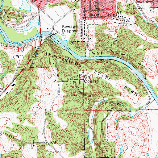 Topographic Map of Wapsipinicon Country Club, IA