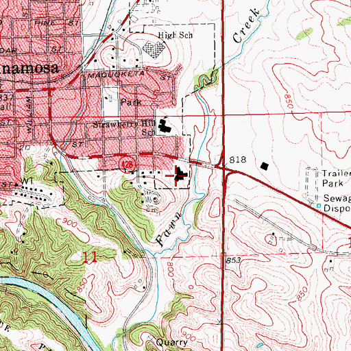 Topographic Map of Anamosa Care Center, IA