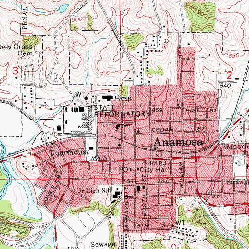 Topographic Map of Saint Patricks Church, IA