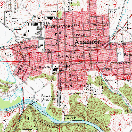 Topographic Map of United Methodist Church, IA