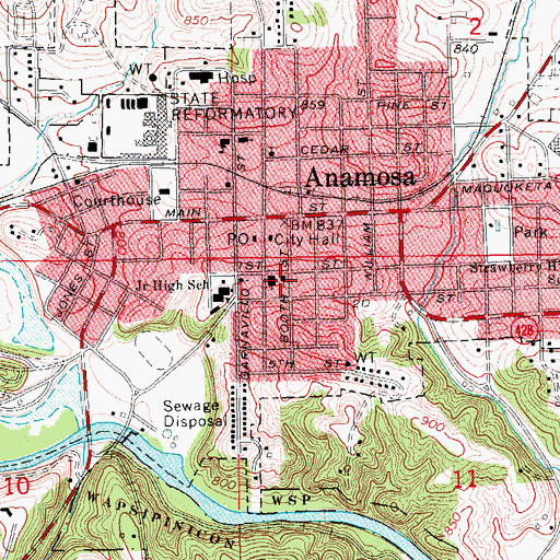 Topographic Map of First Congregational Church, IA