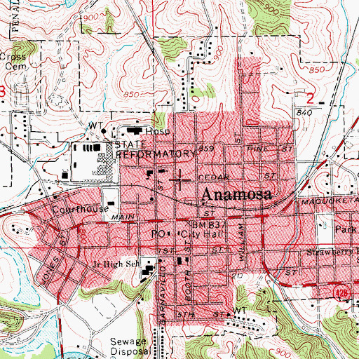 Topographic Map of Saint Pauls Lutheran Church, IA