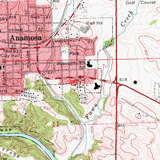 Topographic Map of Calvary Foursquare Church, IA