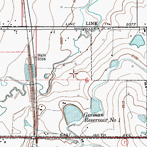 Topographic Map of German Number 2 Dam, CO