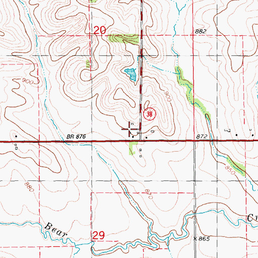 Topographic Map of Madison Post Office (historical), IA