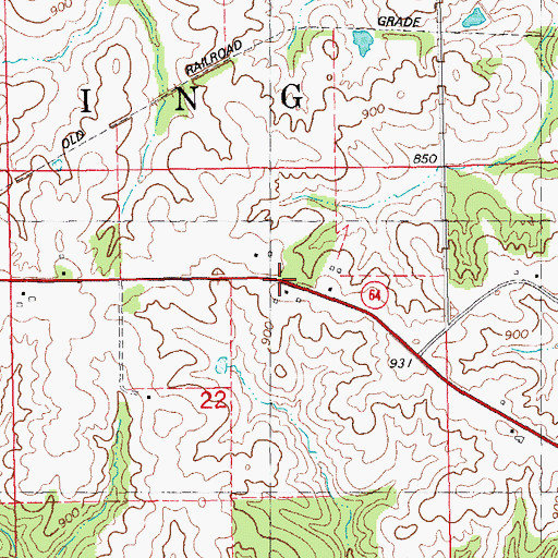 Topographic Map of Pierce Post Office (historical), IA