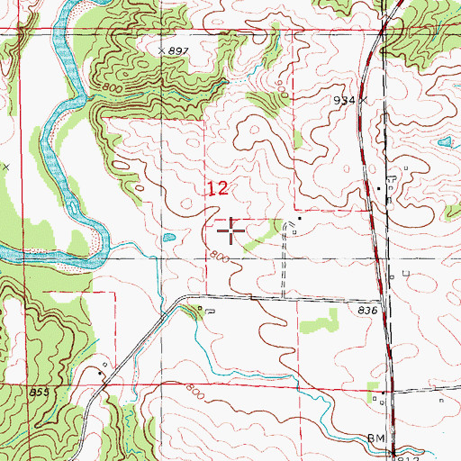 Topographic Map of Fuller's Mills Post Office (historical), IA