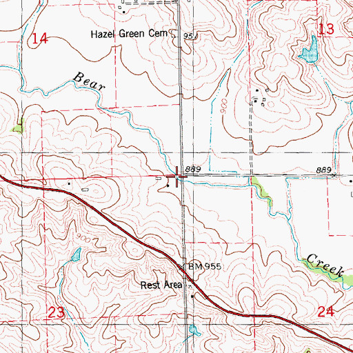 Topographic Map of Isabell Post Office (historical), IA