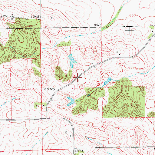 Topographic Map of Duane Post Office (historical), IA