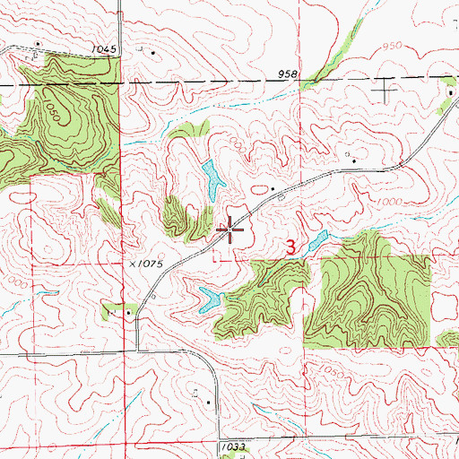 Topographic Map of Duane Post Office (historical), IA