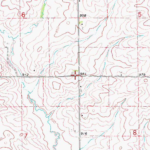 Topographic Map of Cass Post Office (historical), IA