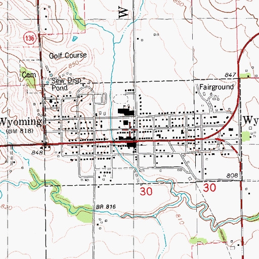 Topographic Map of Methodist Church, IA