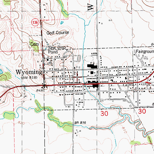 Topographic Map of Lutheran Church, IA