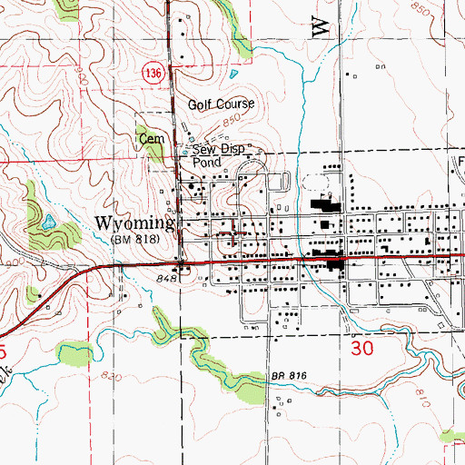 Topographic Map of Presbyterian Church, IA