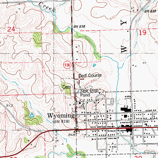 Topographic Map of Little Bear Country Club, IA